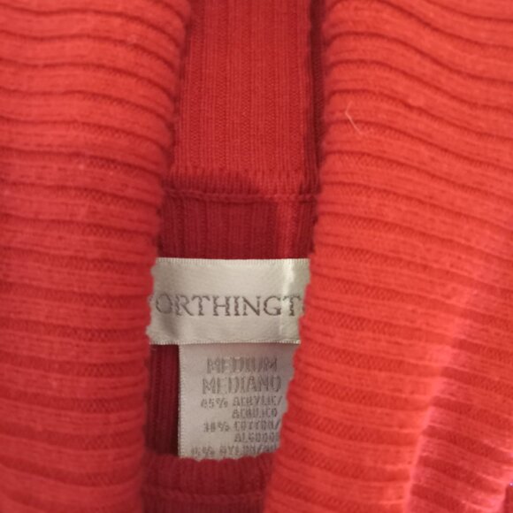 Worthington Red Lightweight Turtleneck Sweater Medium - Picture 3 of 3